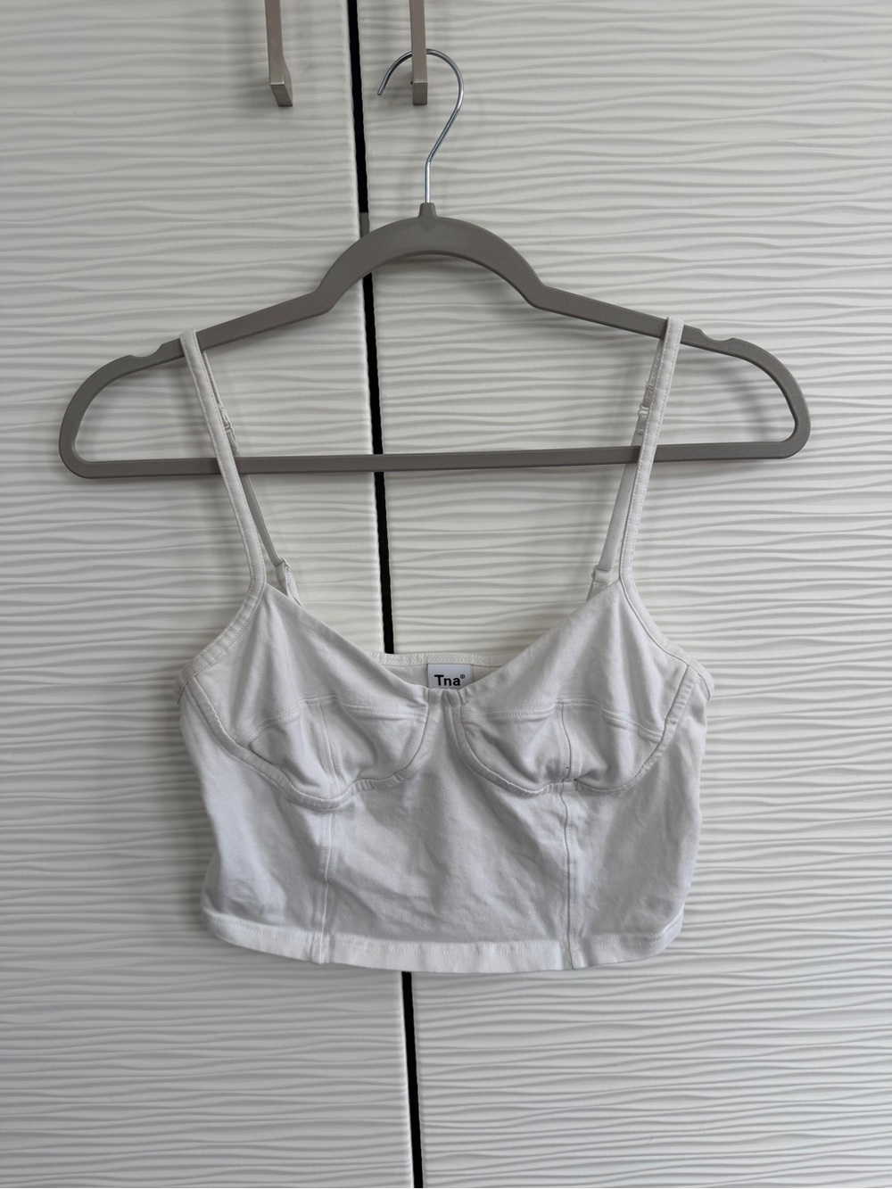 TNA White Cropped Bustier Camisole